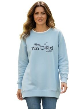 Noracora Women's Light Blue Graphic Sweatshirt
